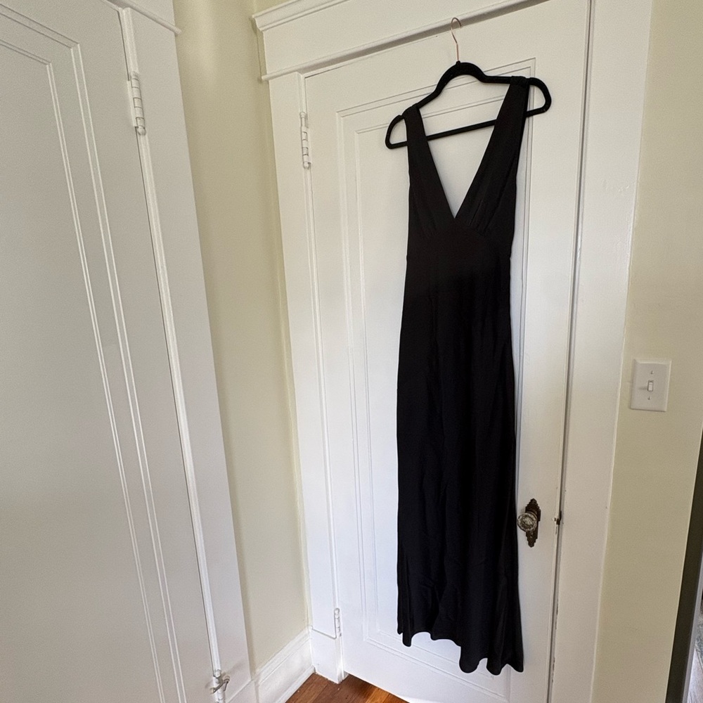 Nadia Maxi Satin Dress With Back Cow